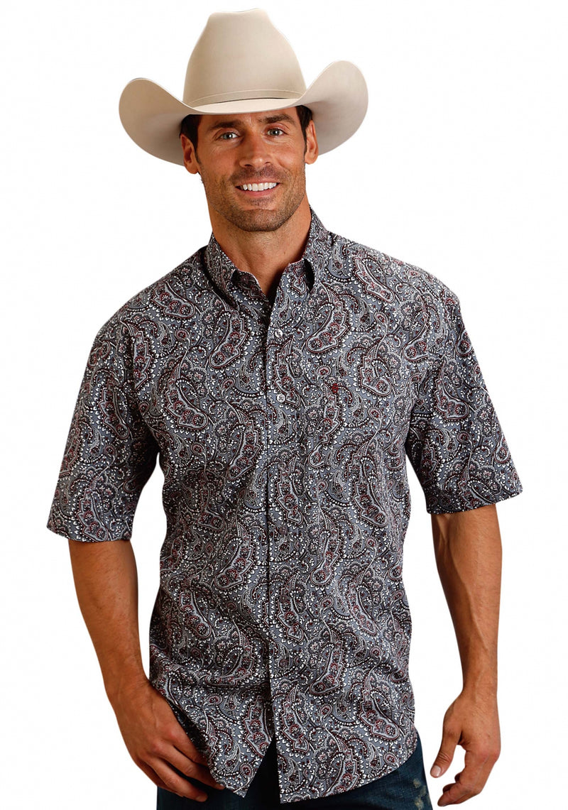 Stetson Men's 0990 Siren Paisley Short Sleeve Shirt