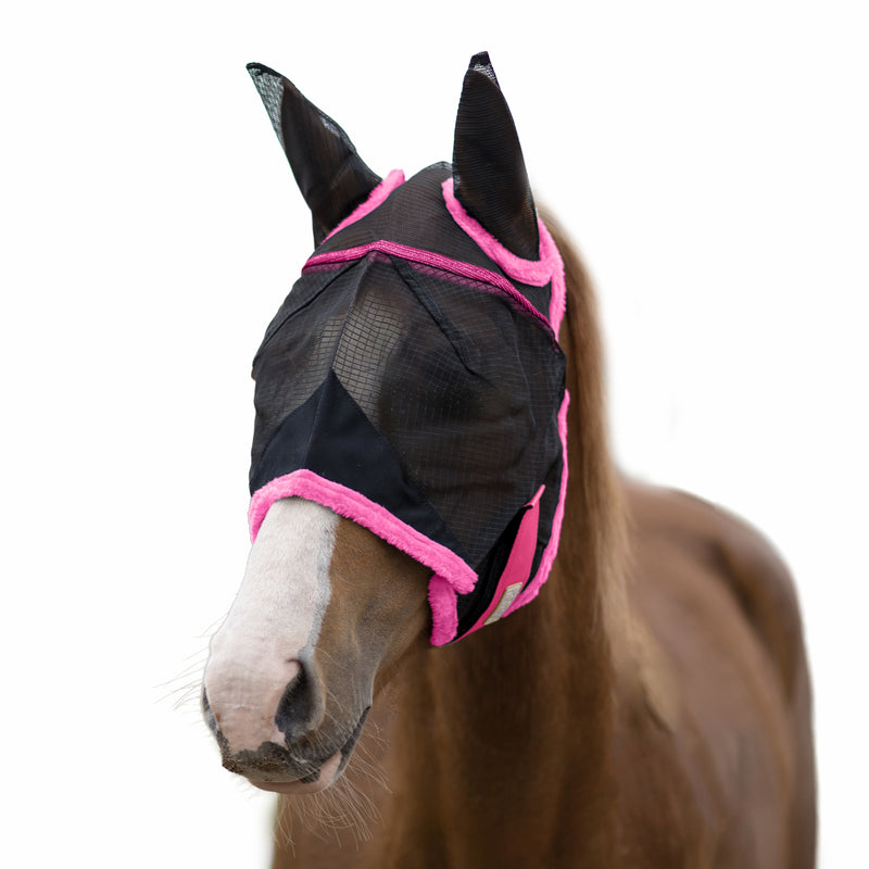 BARN & STABLE Fly Mask with Ears & Fleece Trim