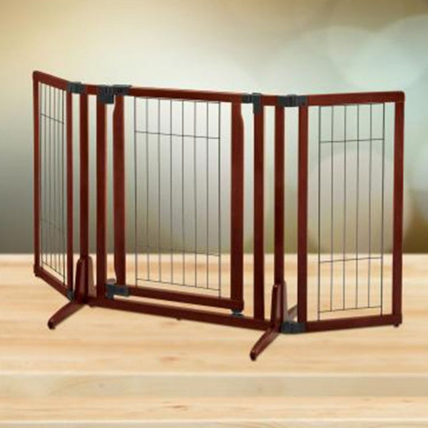 Richell Premium Plus Freestanding Pet Gate Cherry Pet Supplies