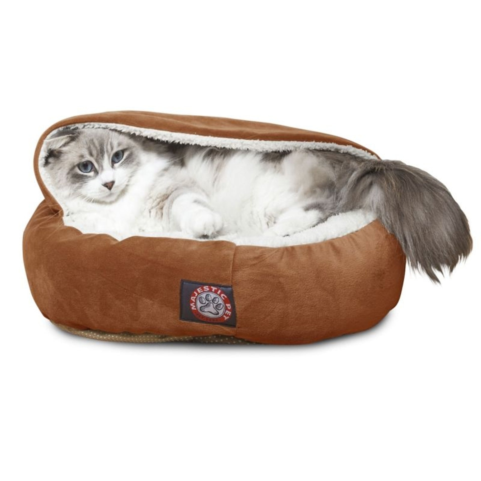 Majestic Pet 18 inch Rust Suede Canopy Pet Bed