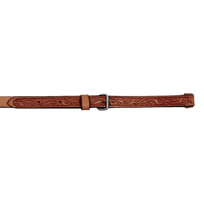 Circle Y Floral Tooled Flank Cinch with Billets