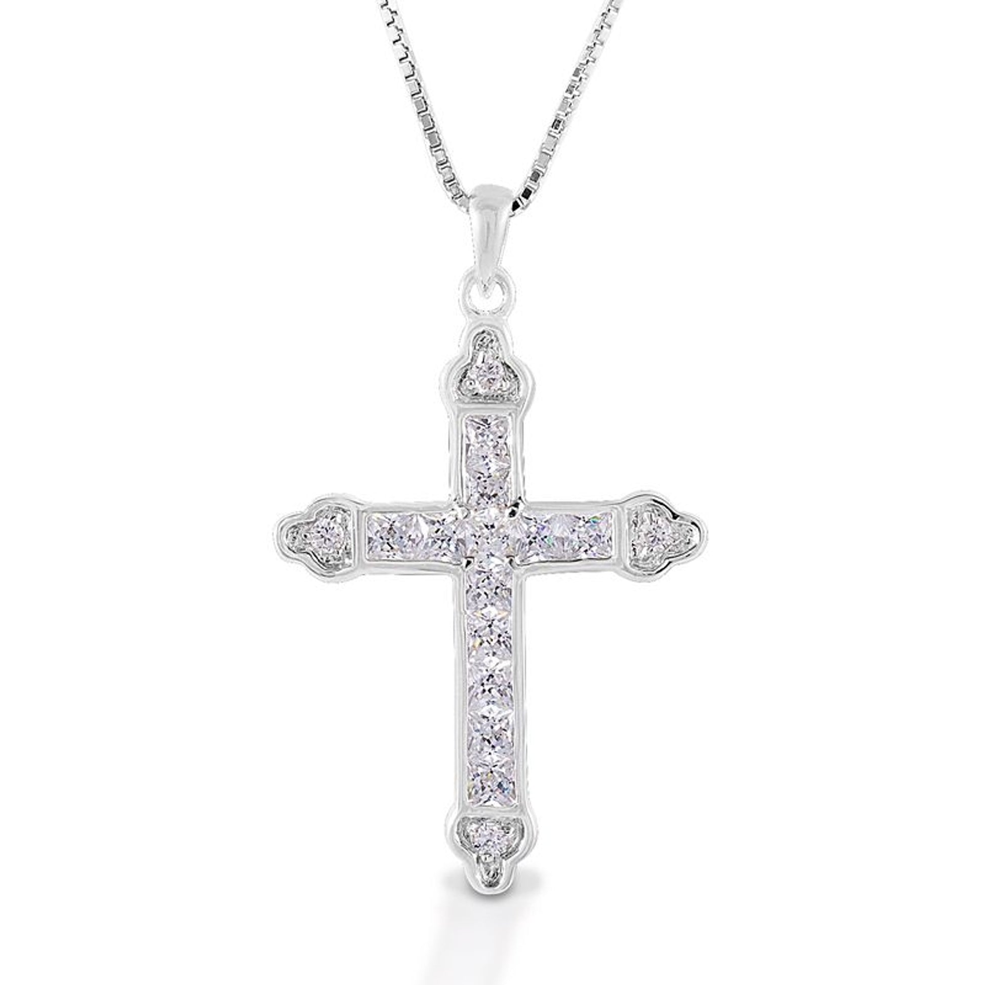 Kelly Herd Channel Set Cross Necklace