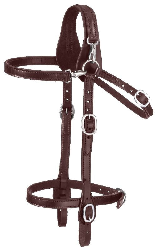 Tough1 Leather Mule Headstall with Cavesson