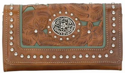 American West Lady Lace Tri-Fold Wallet