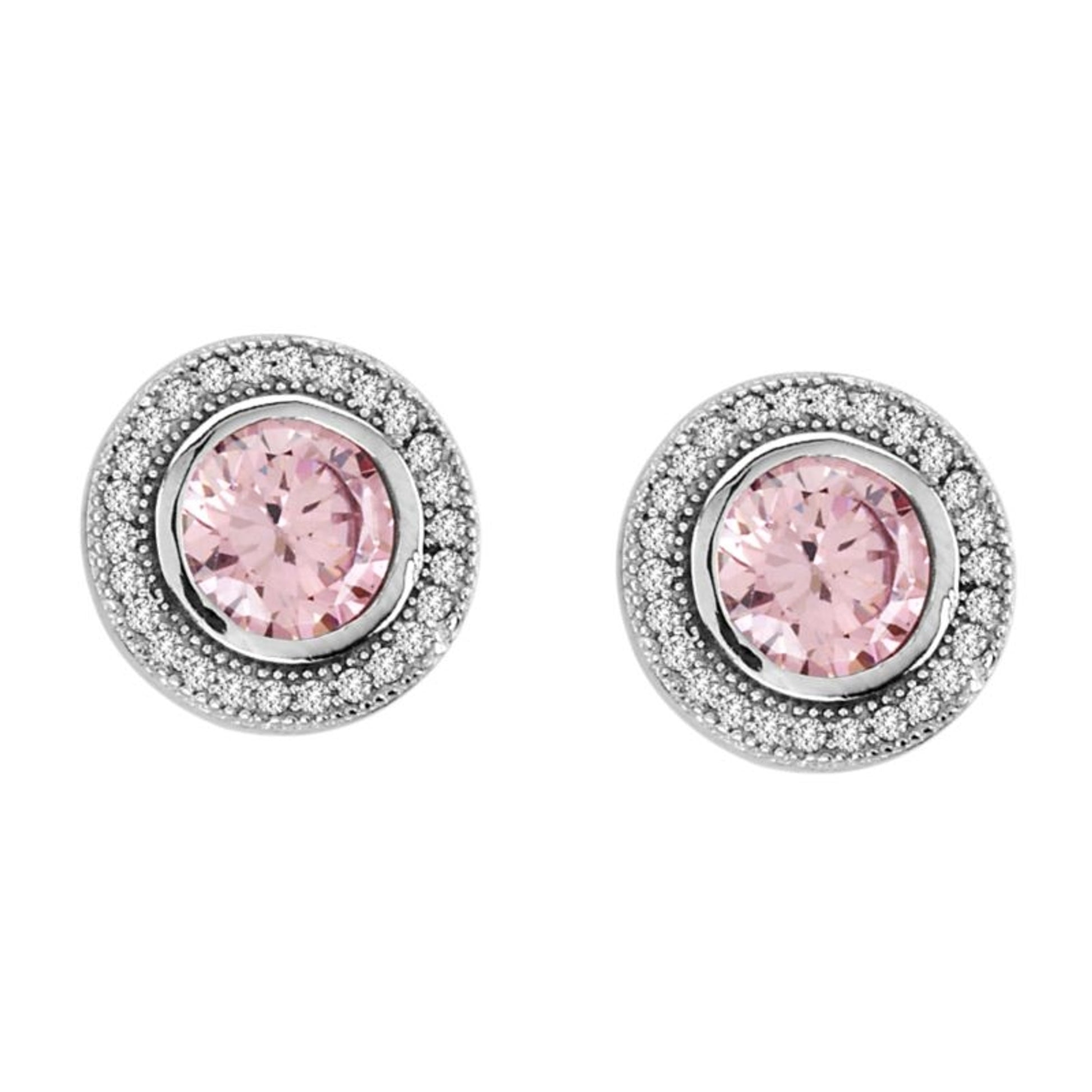Kelly Herd Pink Round Earrings