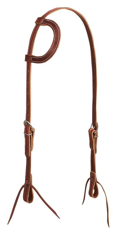 Weaver Brown Latigo Flat Sliding Ear Headstall