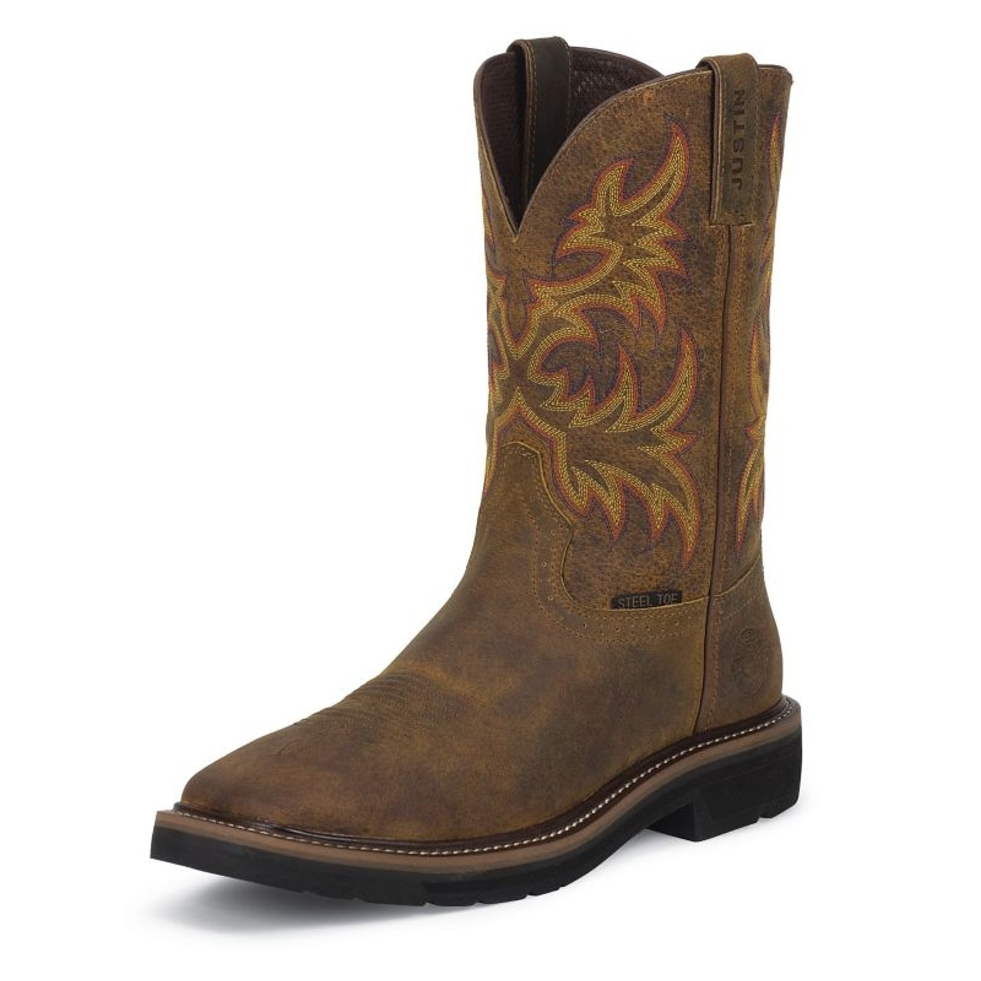 Justin Mens Stampede Steel Rugged Work Boot