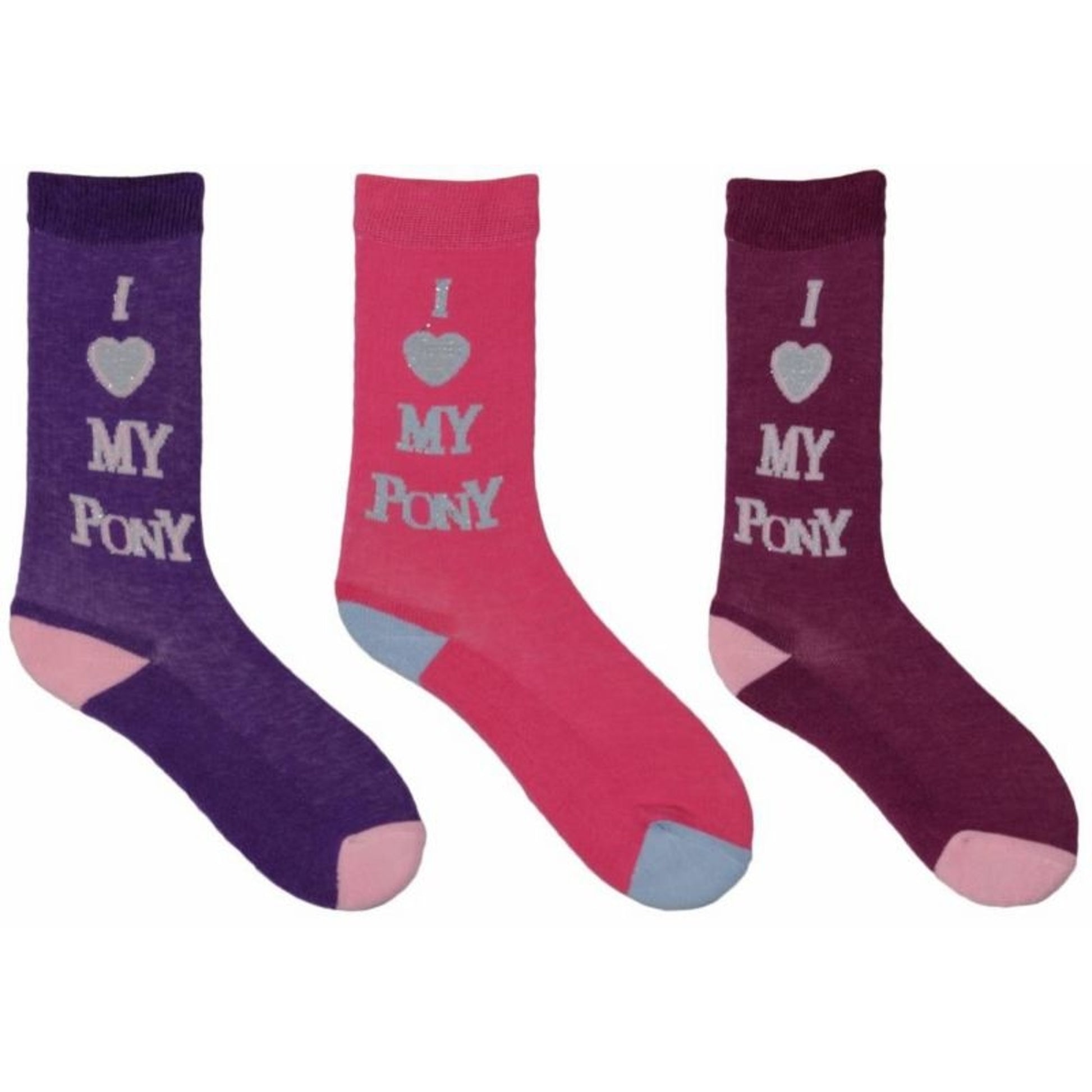 TuffRider Childs I Love My Pony Socks 3 Pack