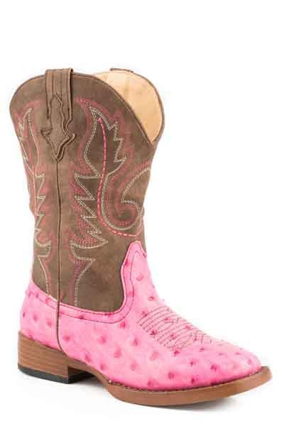 Roper Kids Annabelle Square Toe Pink Boots