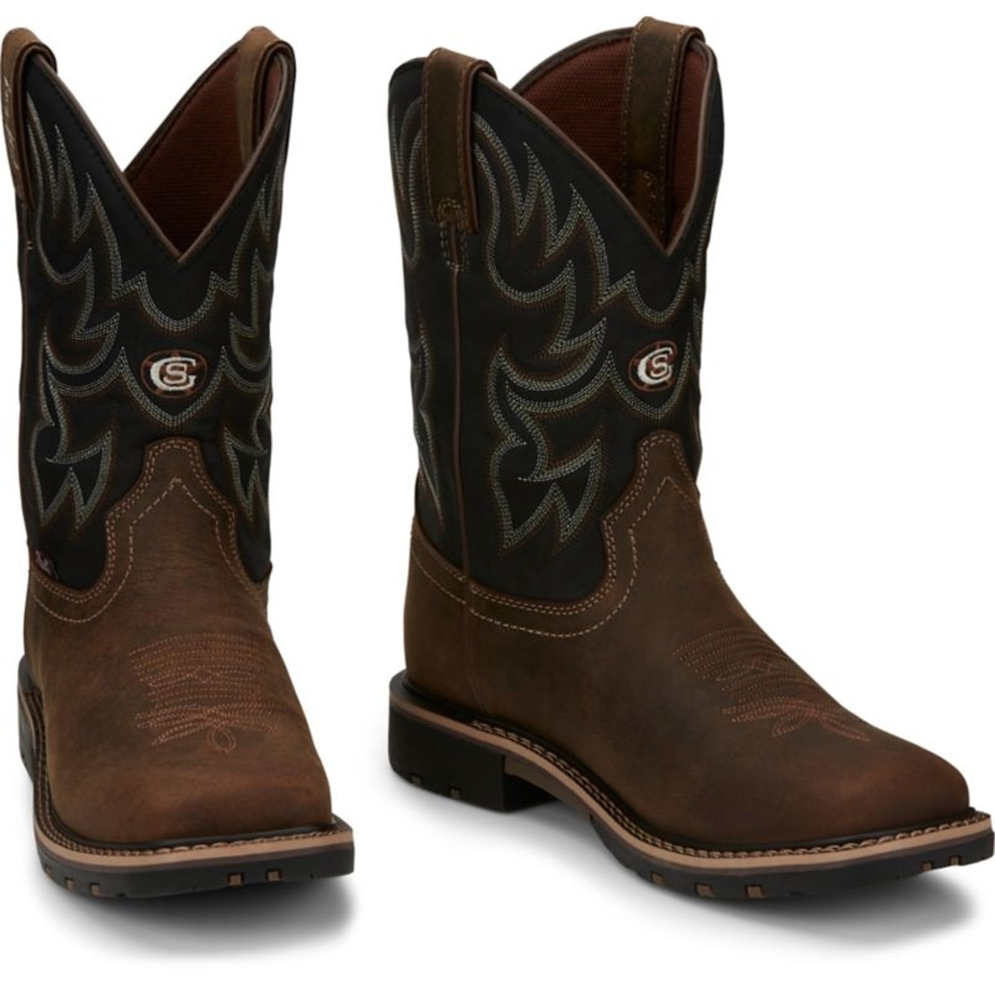 Justin Mens George Strait Fireman Sq Boots