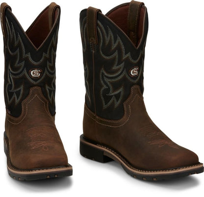Justin Mens George Strait Fireman Sq Boots
