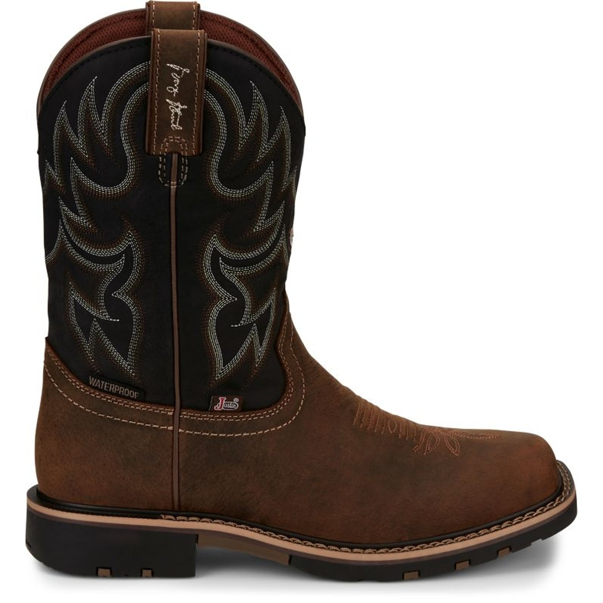 Justin Mens George Strait Fireman Sq Boots