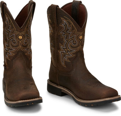 Justin Mens George Strait Fireman Sq Boots