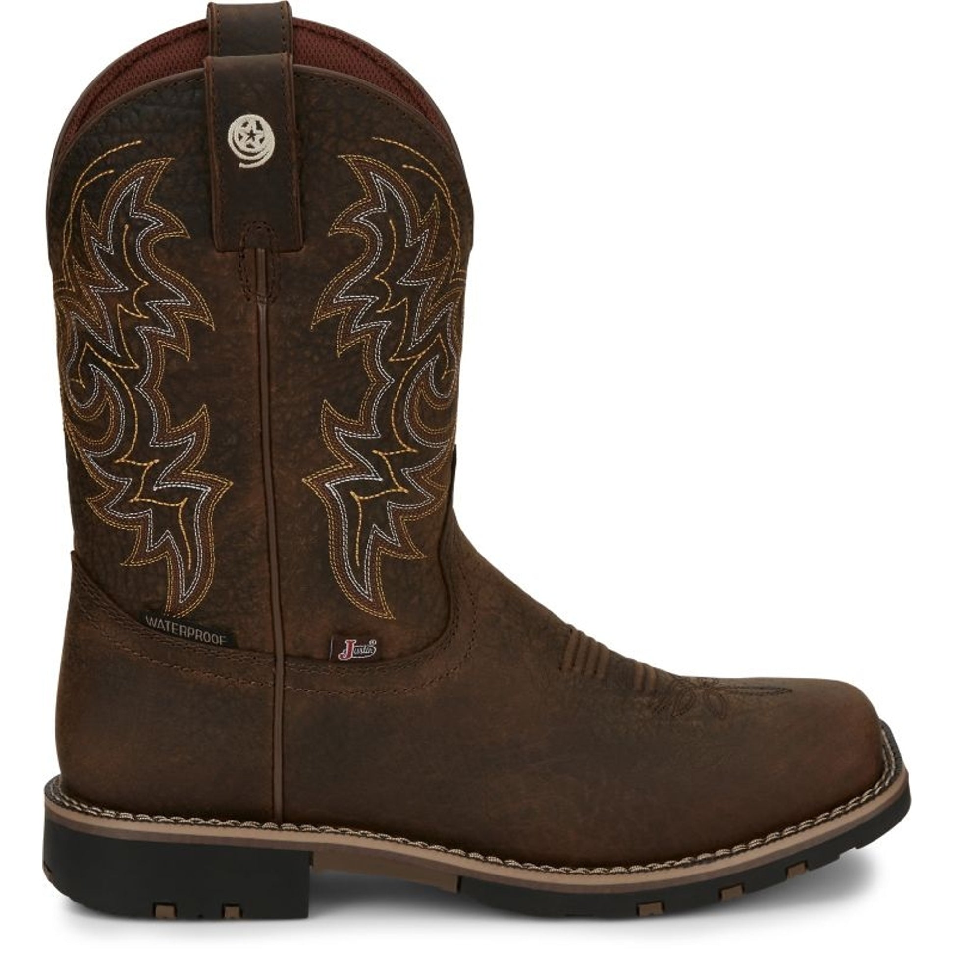 Justin Mens George Strait Fireman Sq Boots