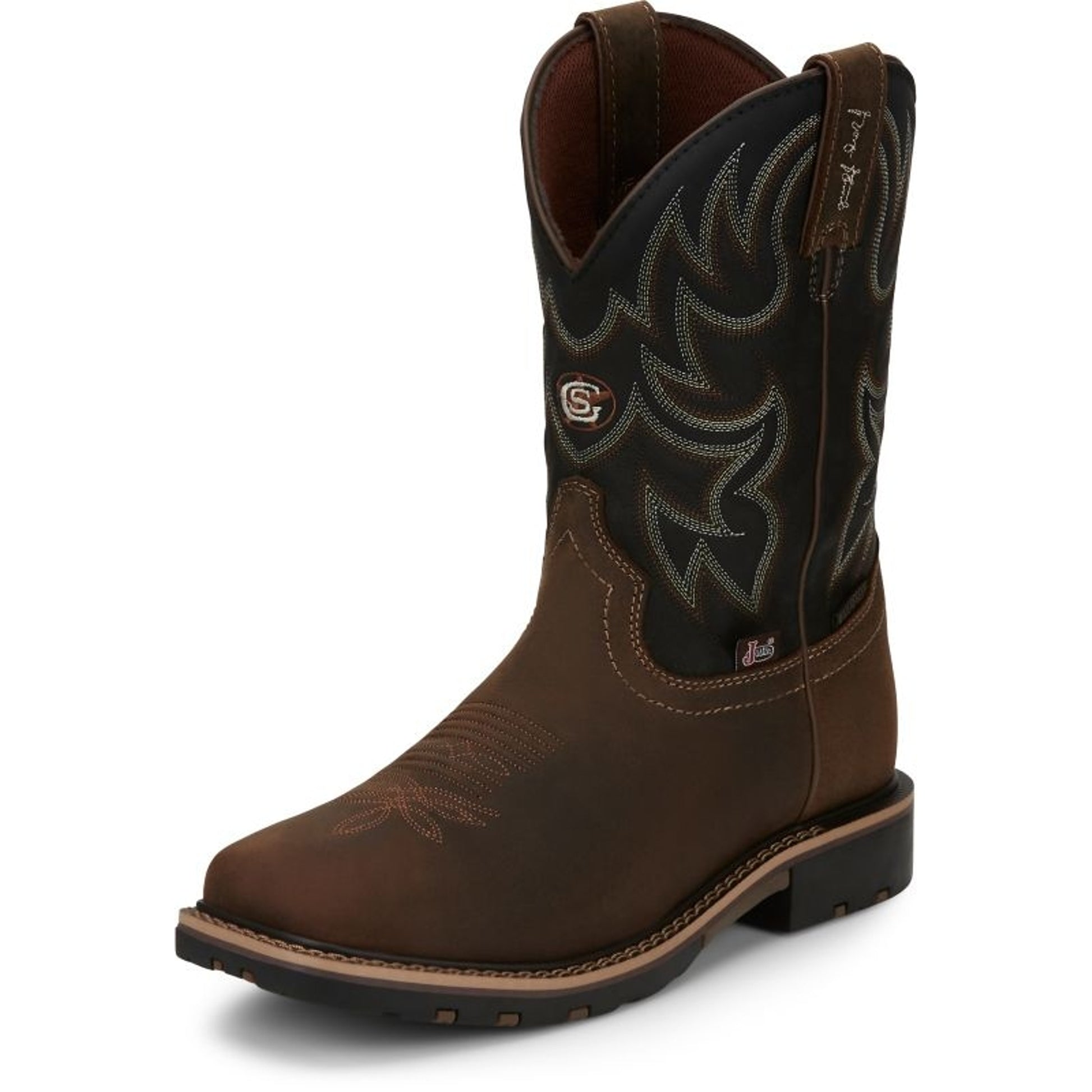 Justin Mens George Strait Fireman Sq Boots