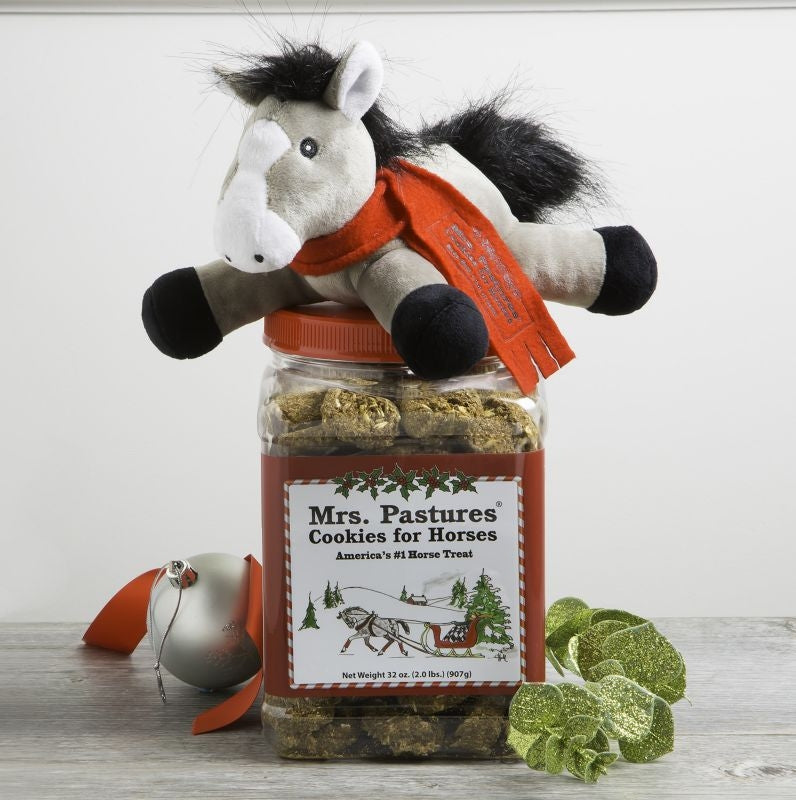 Mrs. Pastures Cookie Jar with Plush Horse Topper
