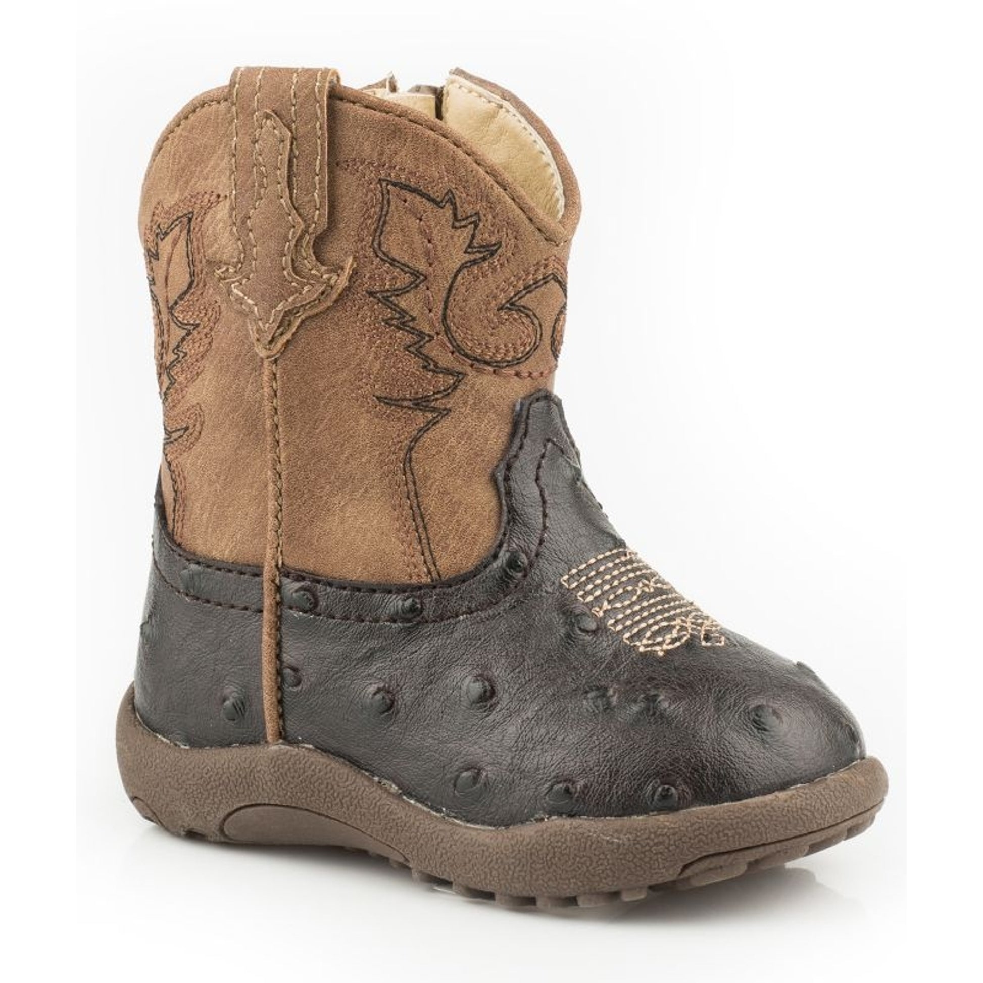 Roper Infant Bumps Square Toe Black/Tan Boots