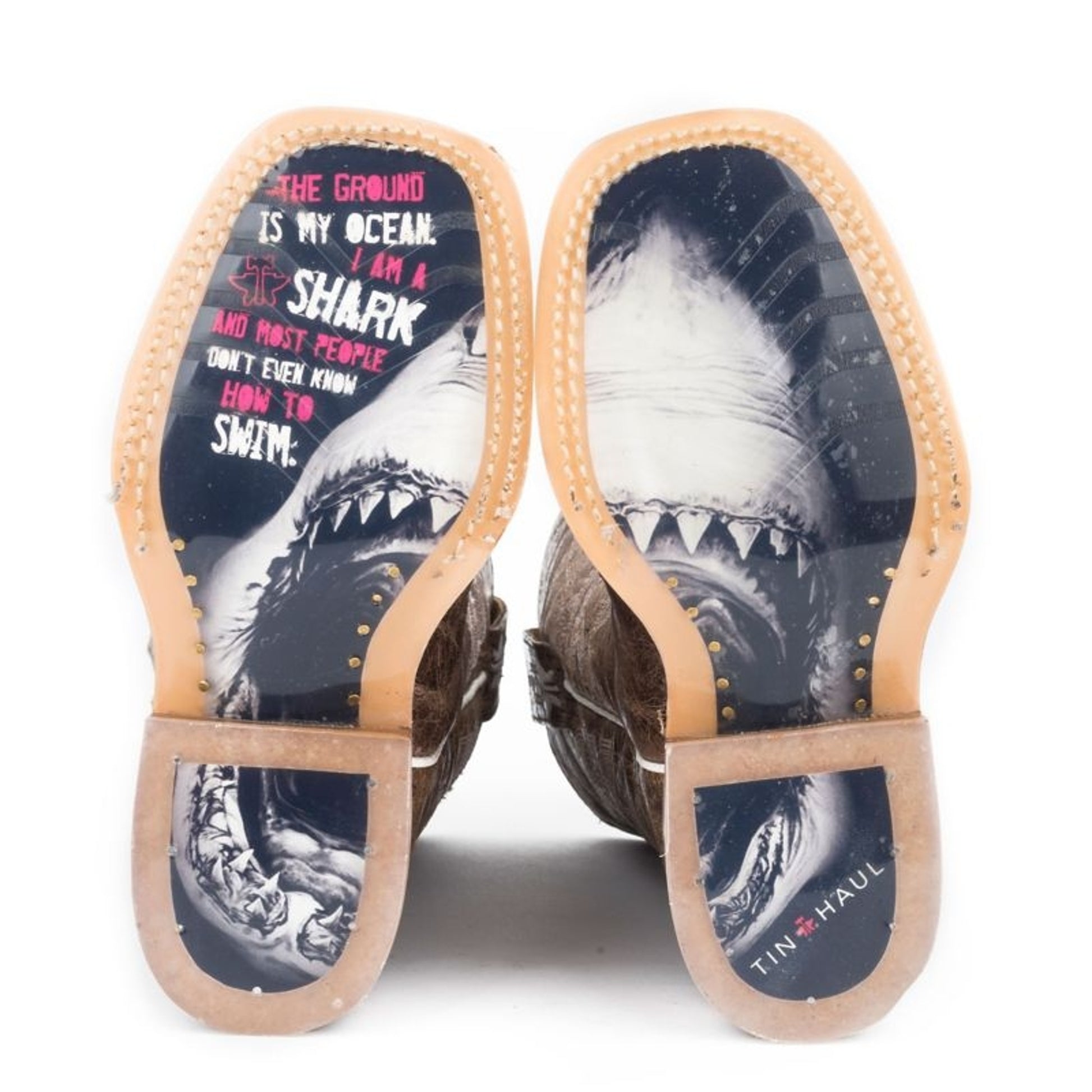 Tin Haul Kids I Dont Bite Maneater Sole Boots
