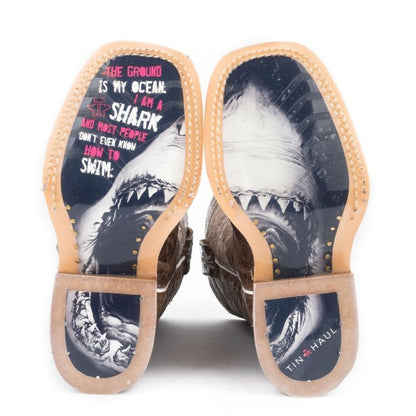 Tin Haul Kids I Dont Bite Maneater Sole Boots