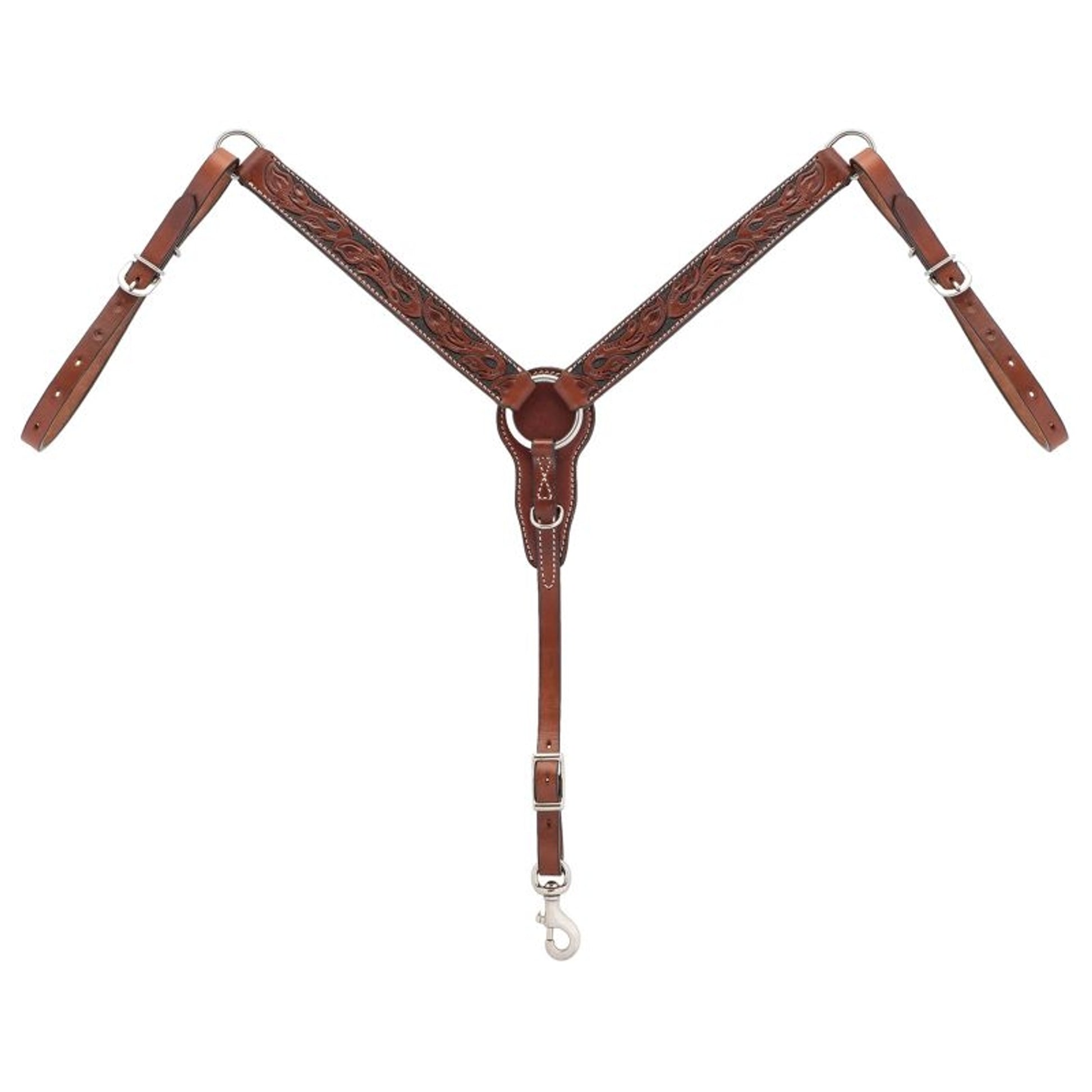 Weaver Turq Cross Carved Chest Pony Breast Collar