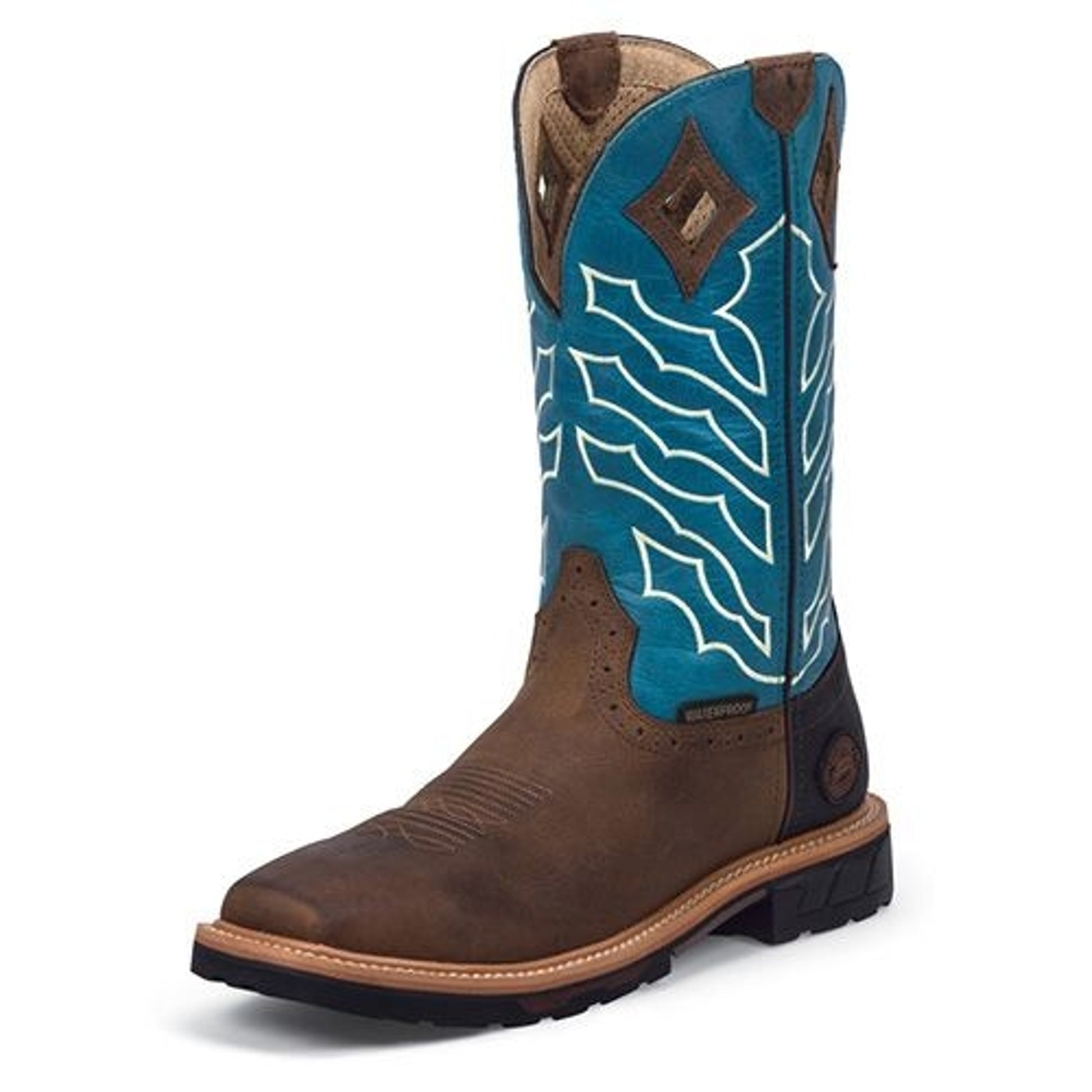 Justin Mens HyBred Steel Pull-On Work Boots