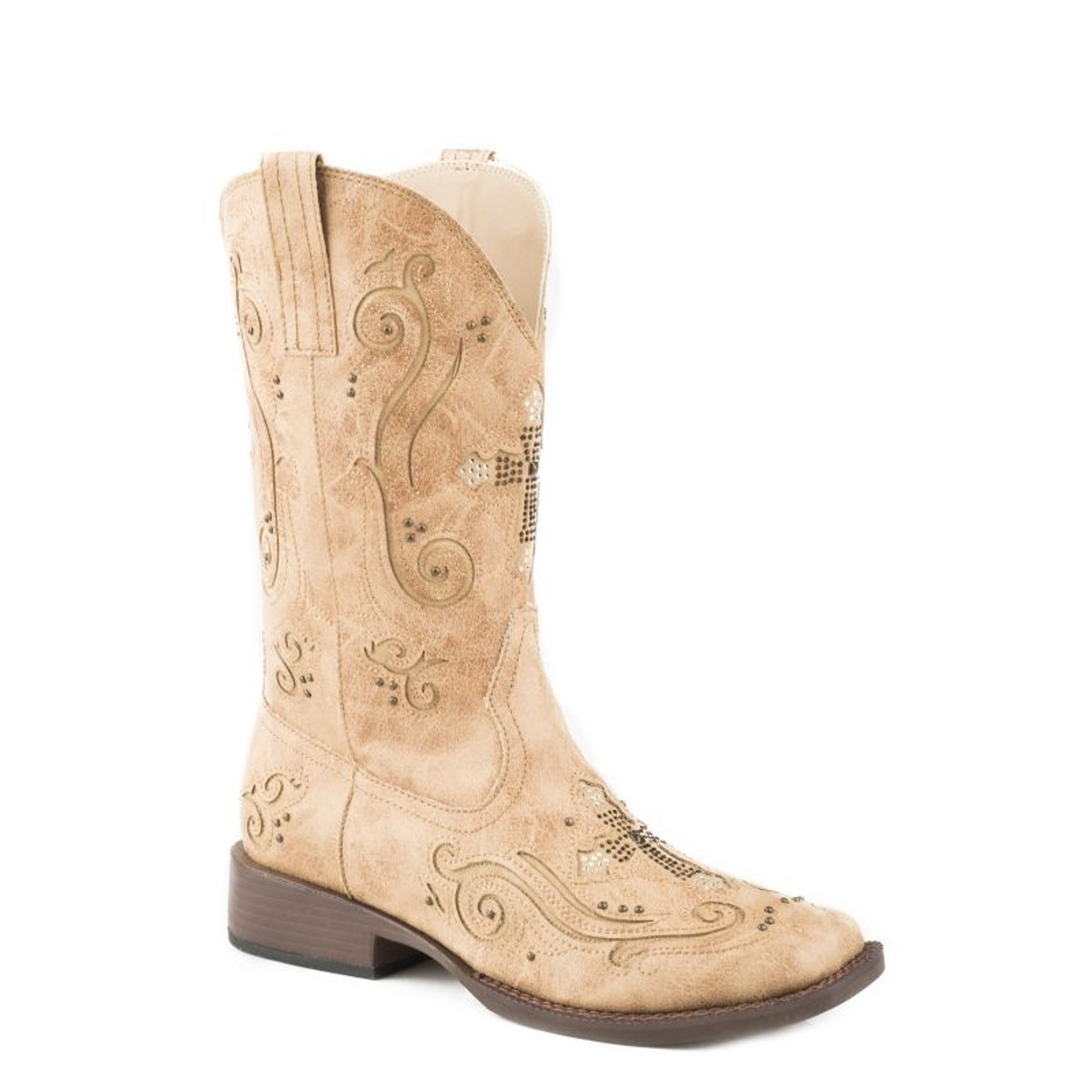 Roper Ladies Faith Square Toe Tan Boots