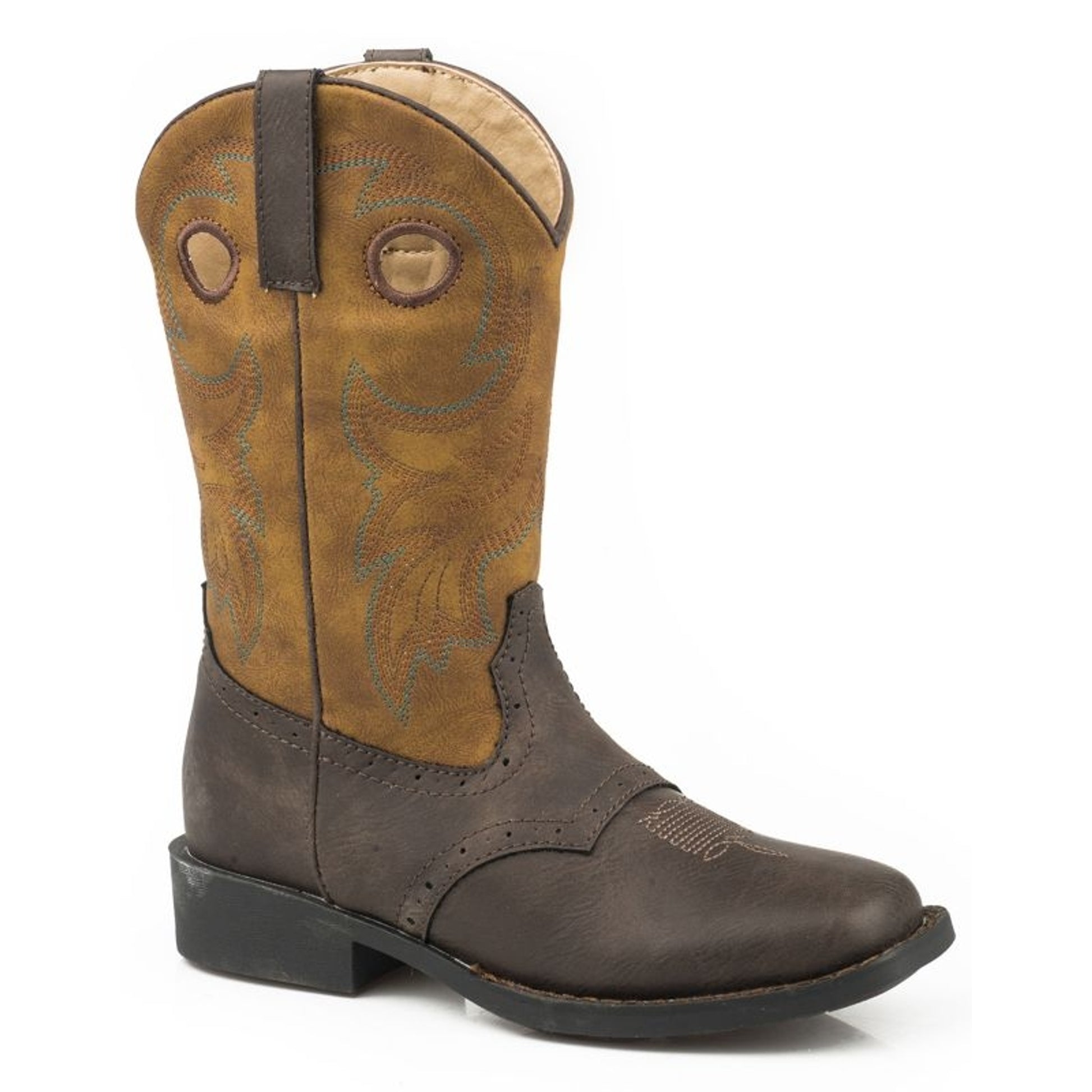 Roper Big Kids Daniel Square Toe Tan Boots