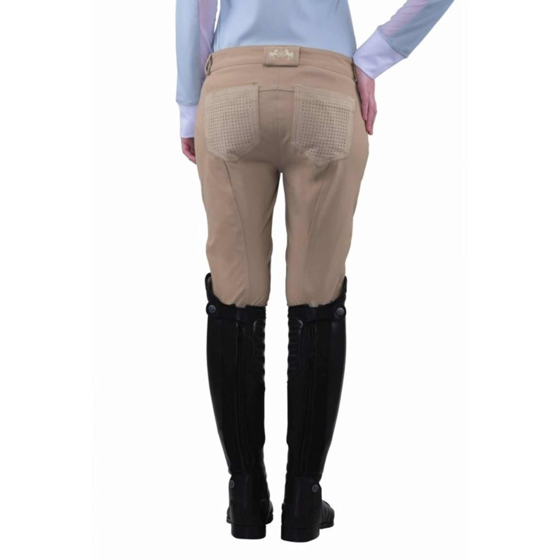 Equine Couture Lady Oslo Knee Patch Breech 32 Wht