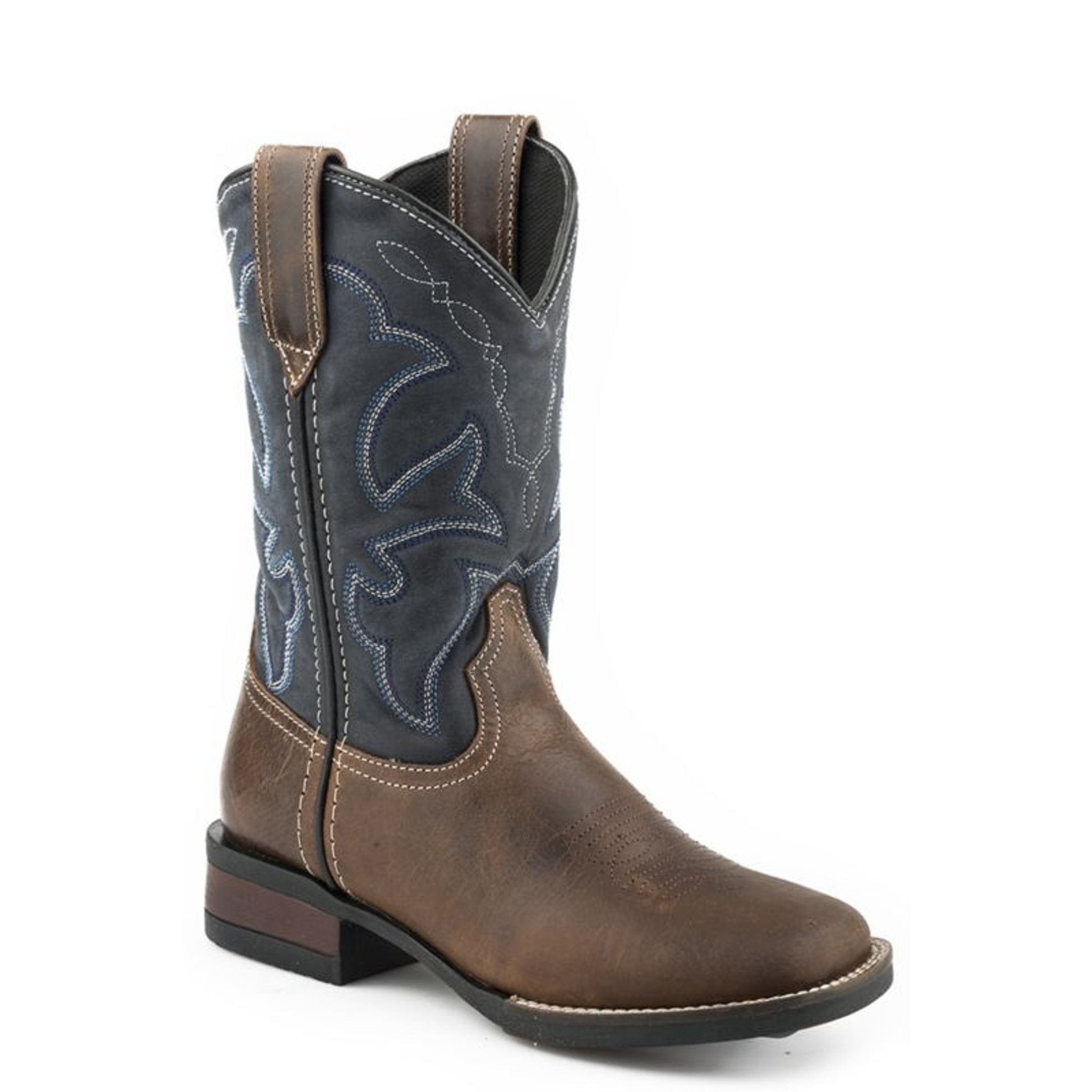 Roper Kids Square Toe 9in Tan Burnished Boots