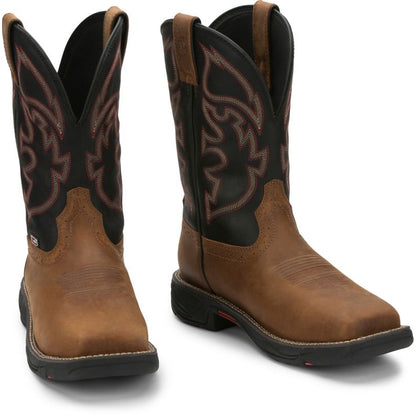 Justin Mens Stampede Rush Sq Toe Boots