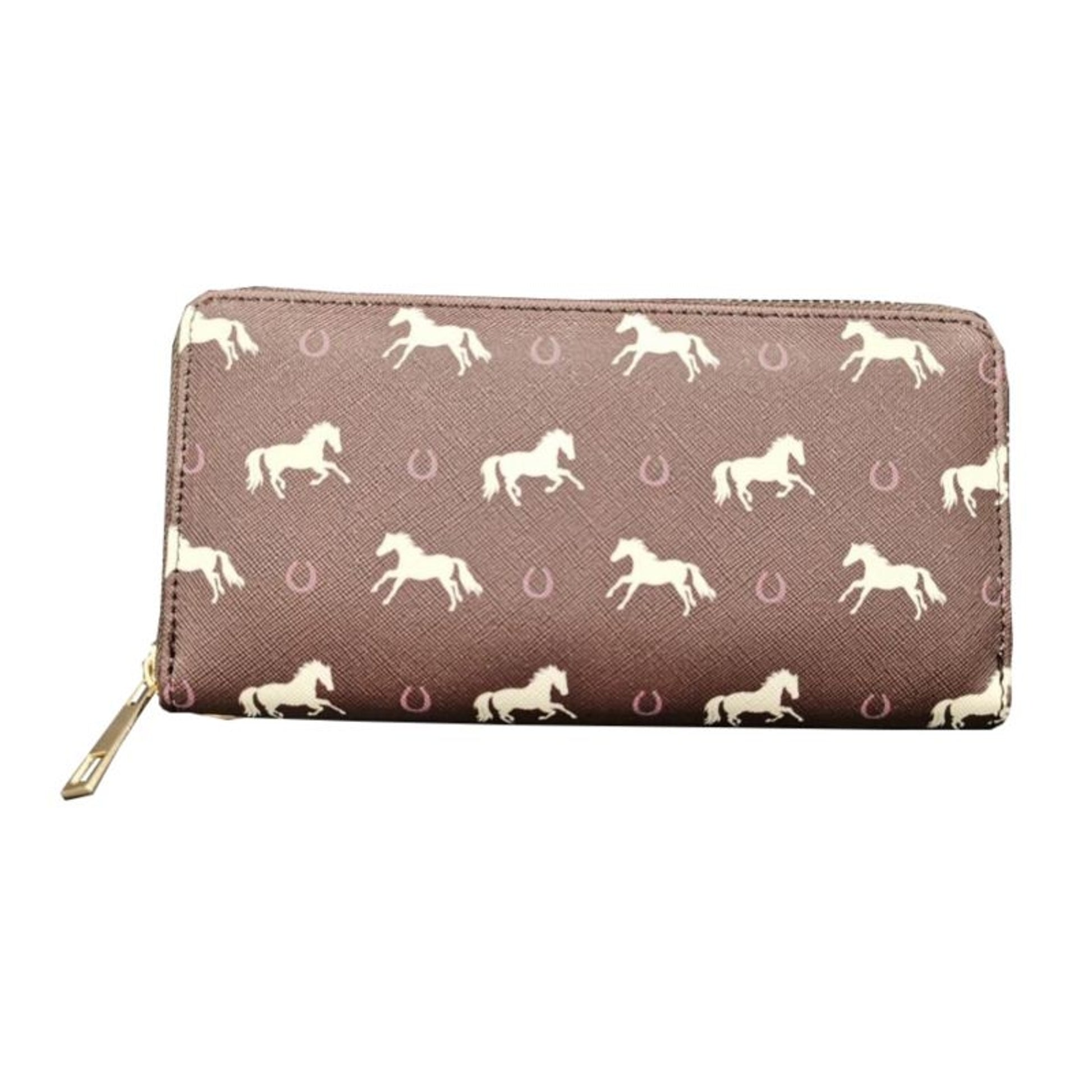 Lila Horses and Horseshoes Clutch Wallet