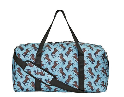 Lila Galloping Bay Horses Duffle Bag