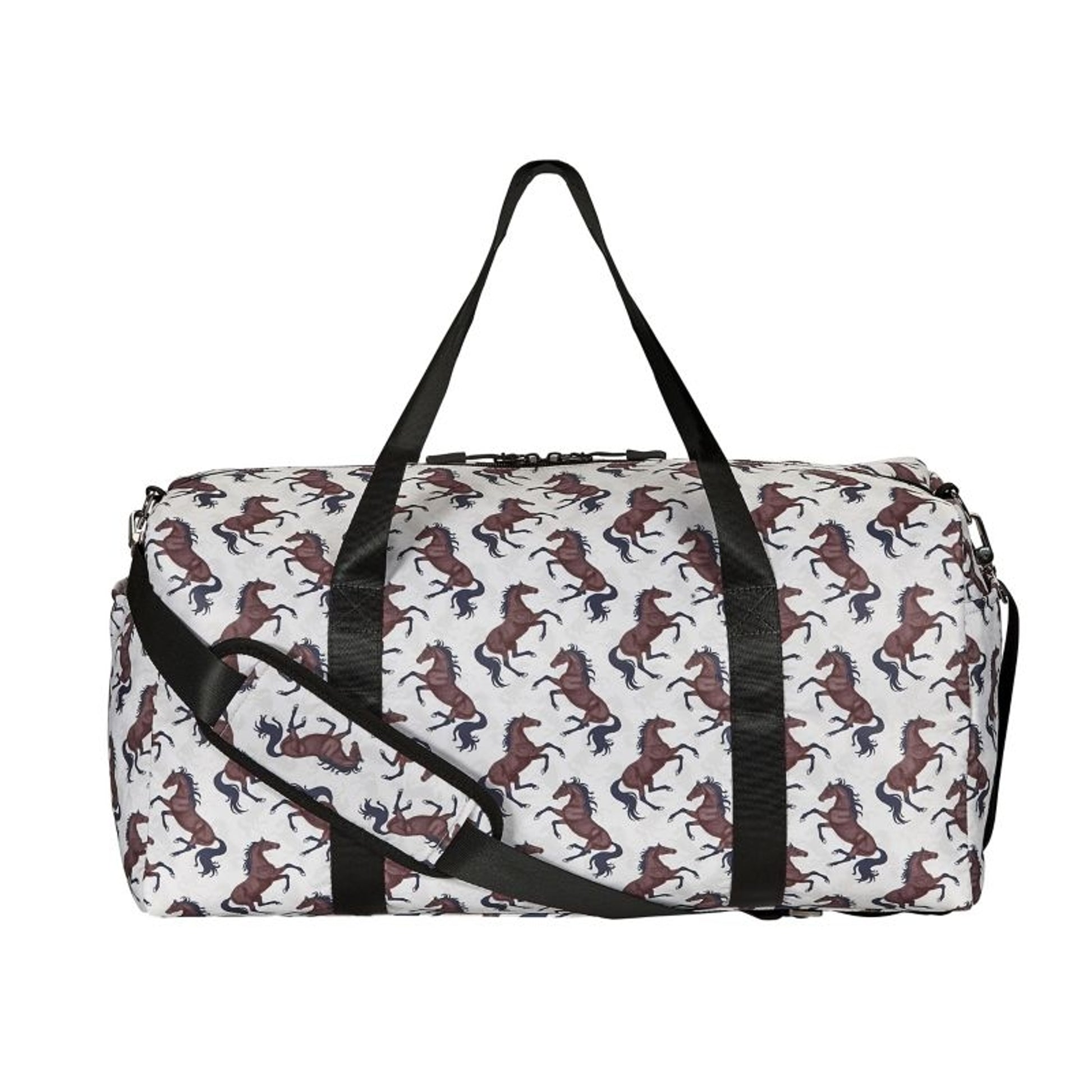 Lila Galloping Bay Horses Duffle Bag