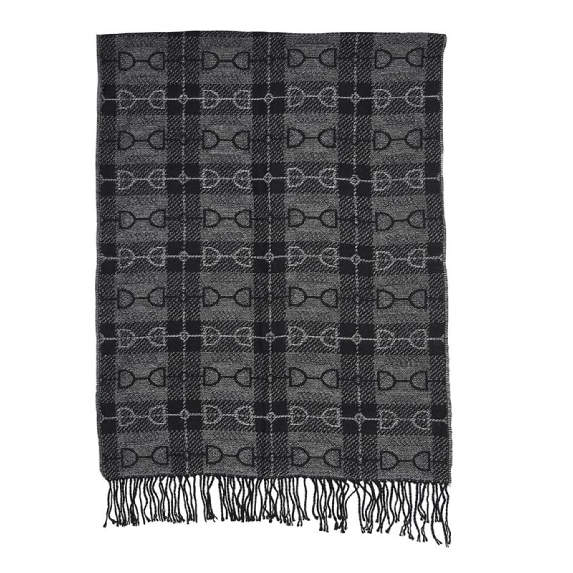Snaffle Bit Plaid Scarf Black