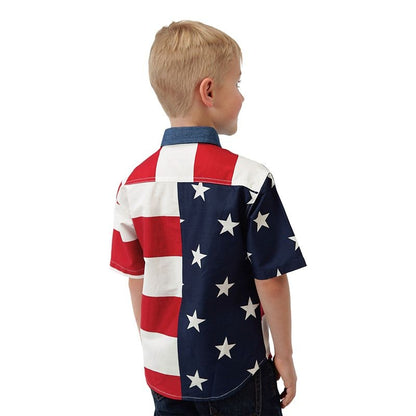Roper Boys American Flag S/S Shirt