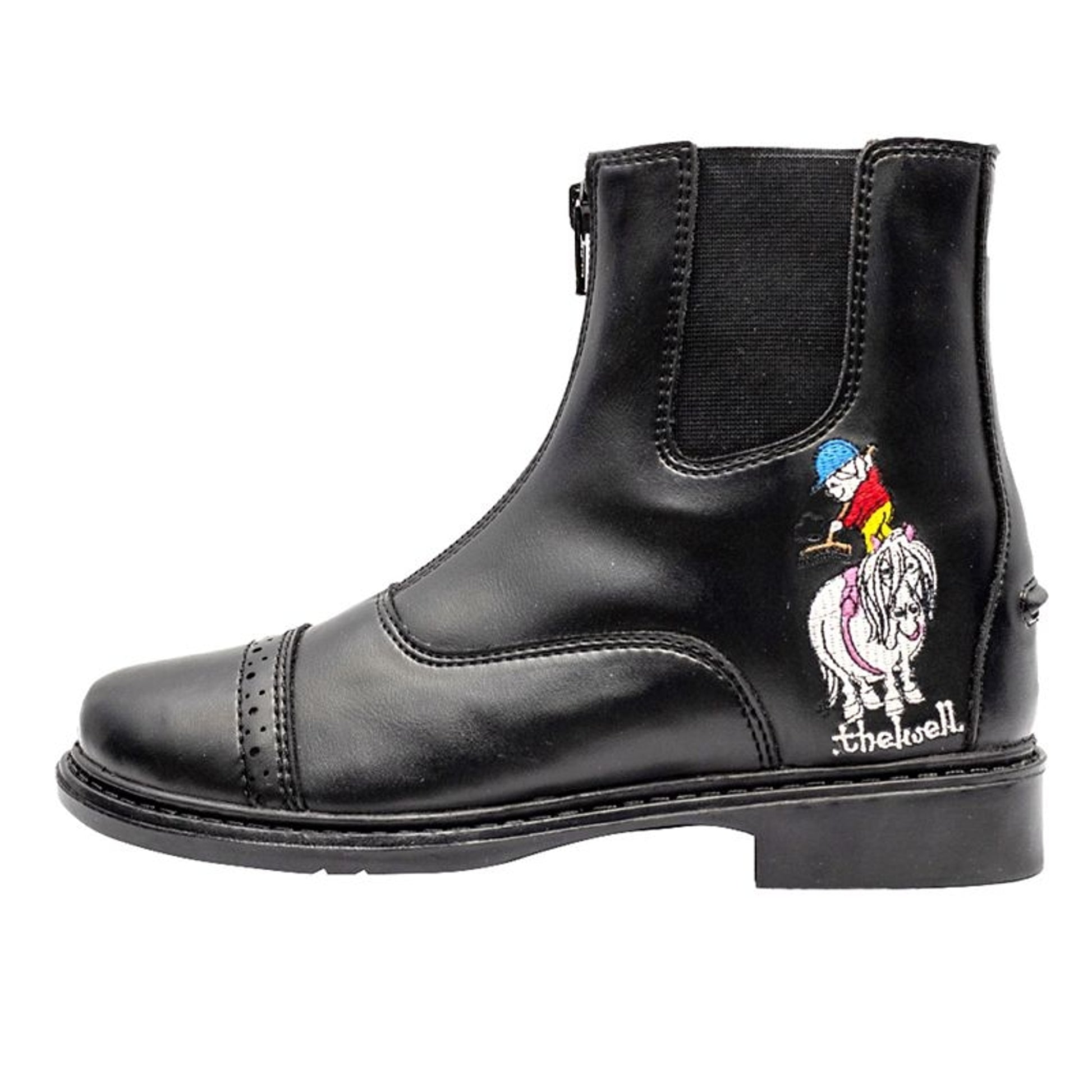TuffRider Kids Thelwell Zip Black Paddock Boot