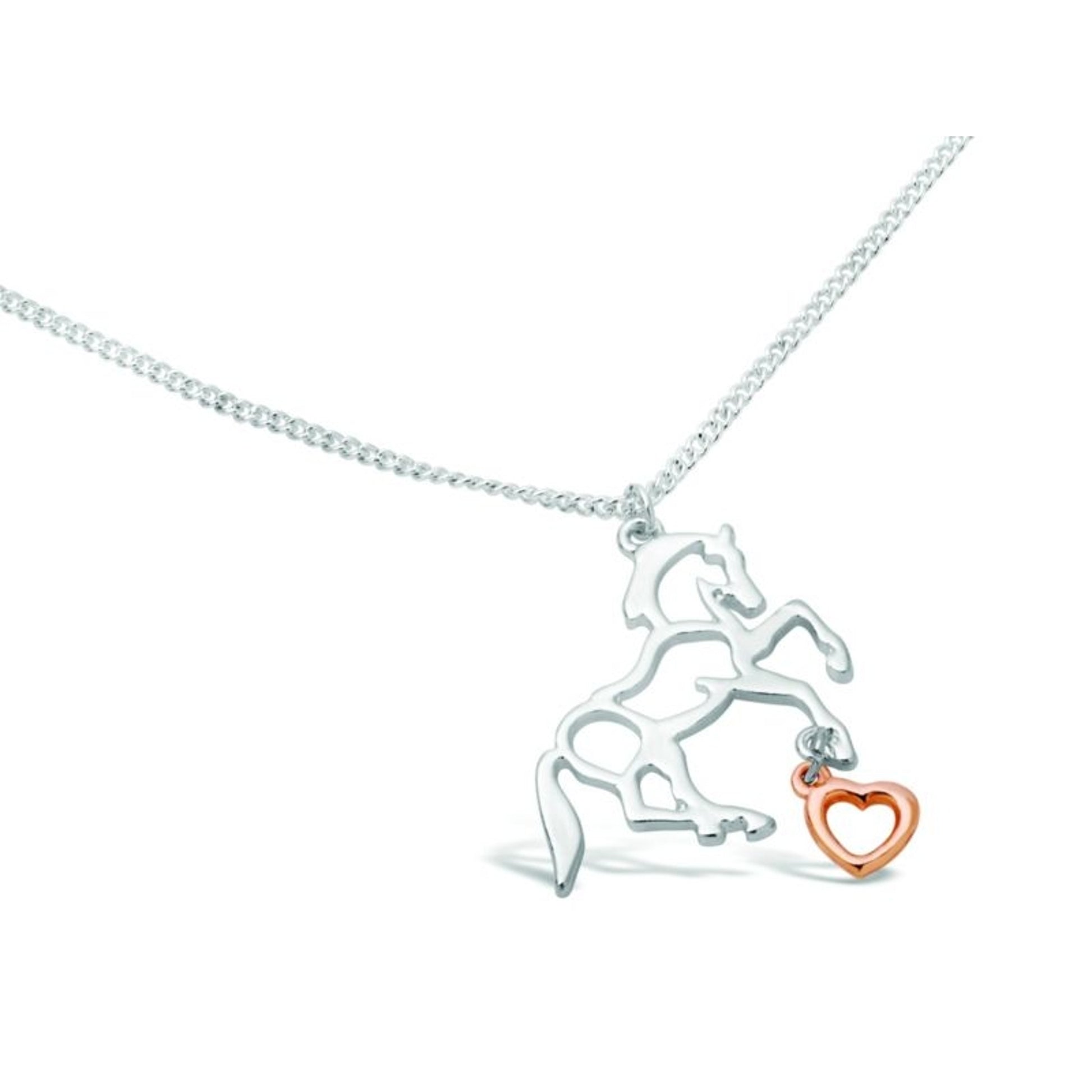 Kelley Heart and Silver Horse Hoof Necklace