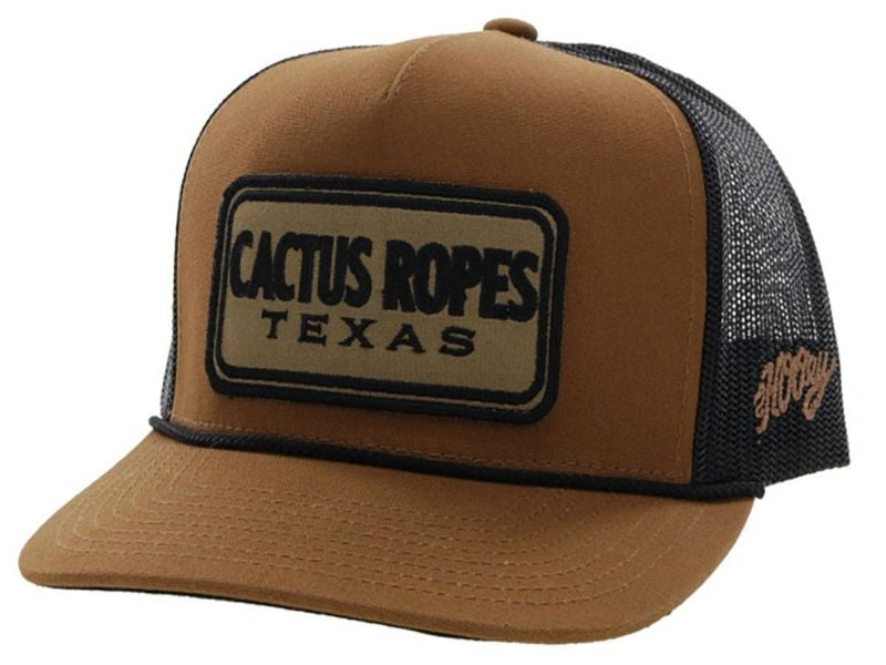 Cactus Ropes CR79 Trucker Cap Tan/Black Rect Patch