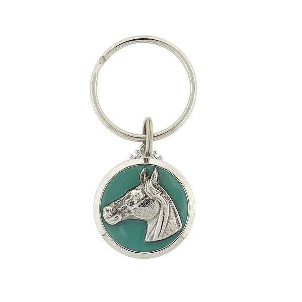1928 Jewelry Horse Enamel Turq Color Key Chain