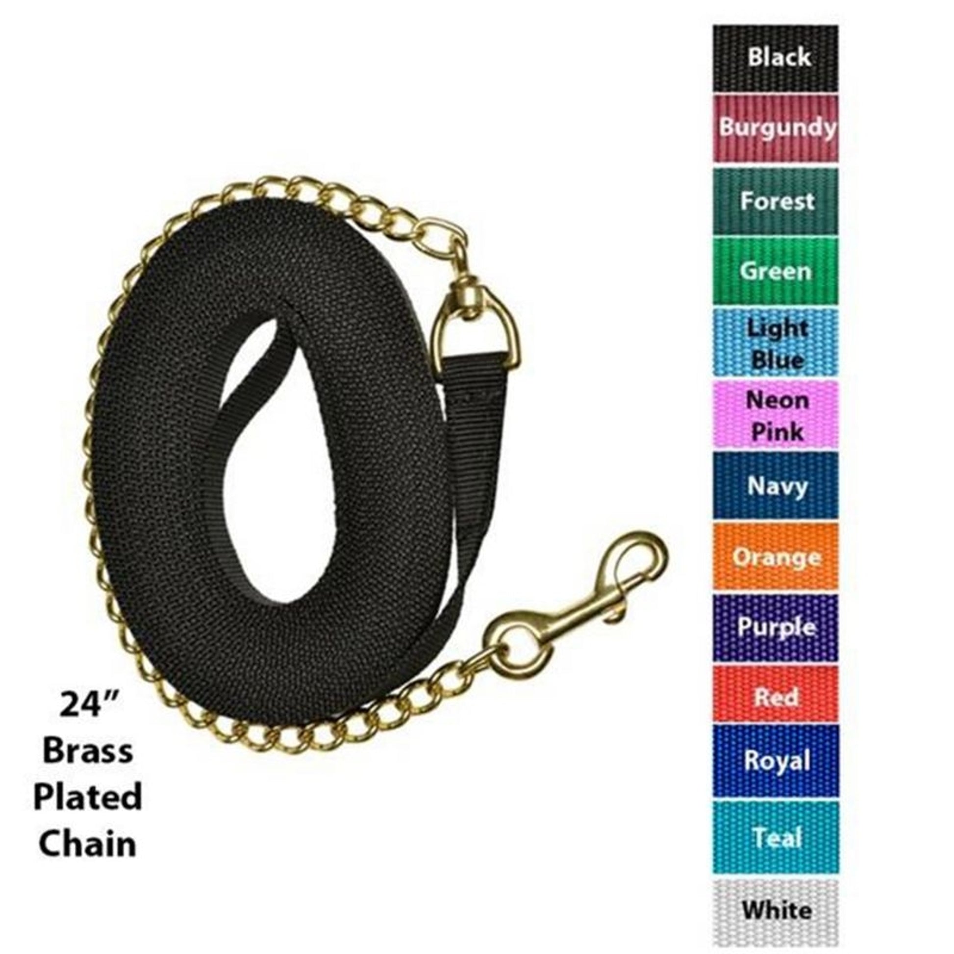 Jacks Nylon Lunge Line with 24" Brass Plated Chain