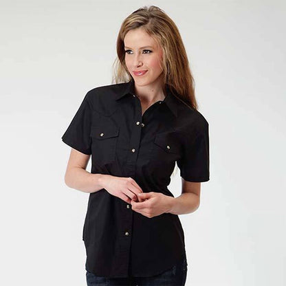 Roper Ladies Poplin SS Snap Shirt