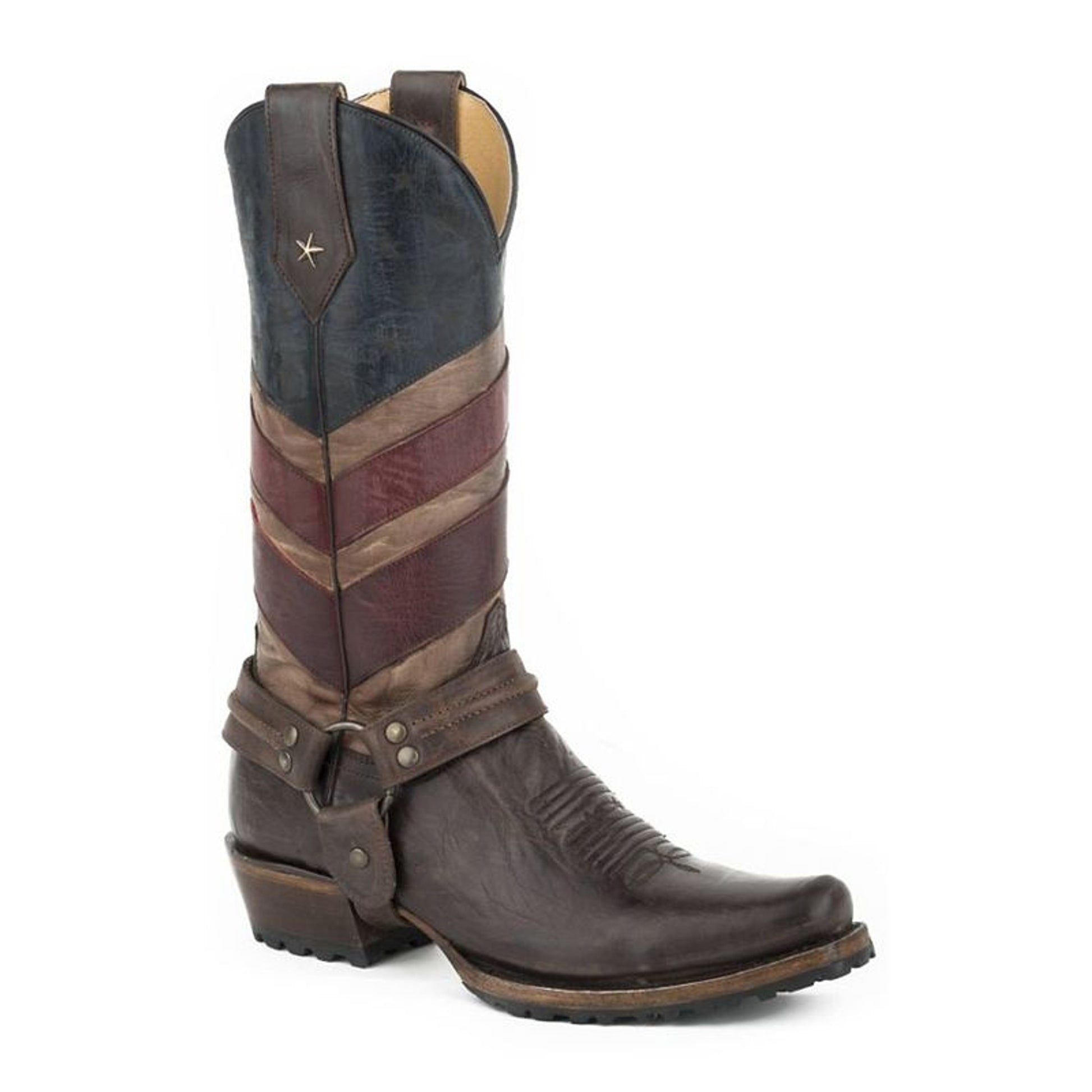 Roper Mens Americana Flag Snip Toe Harness Boots 1