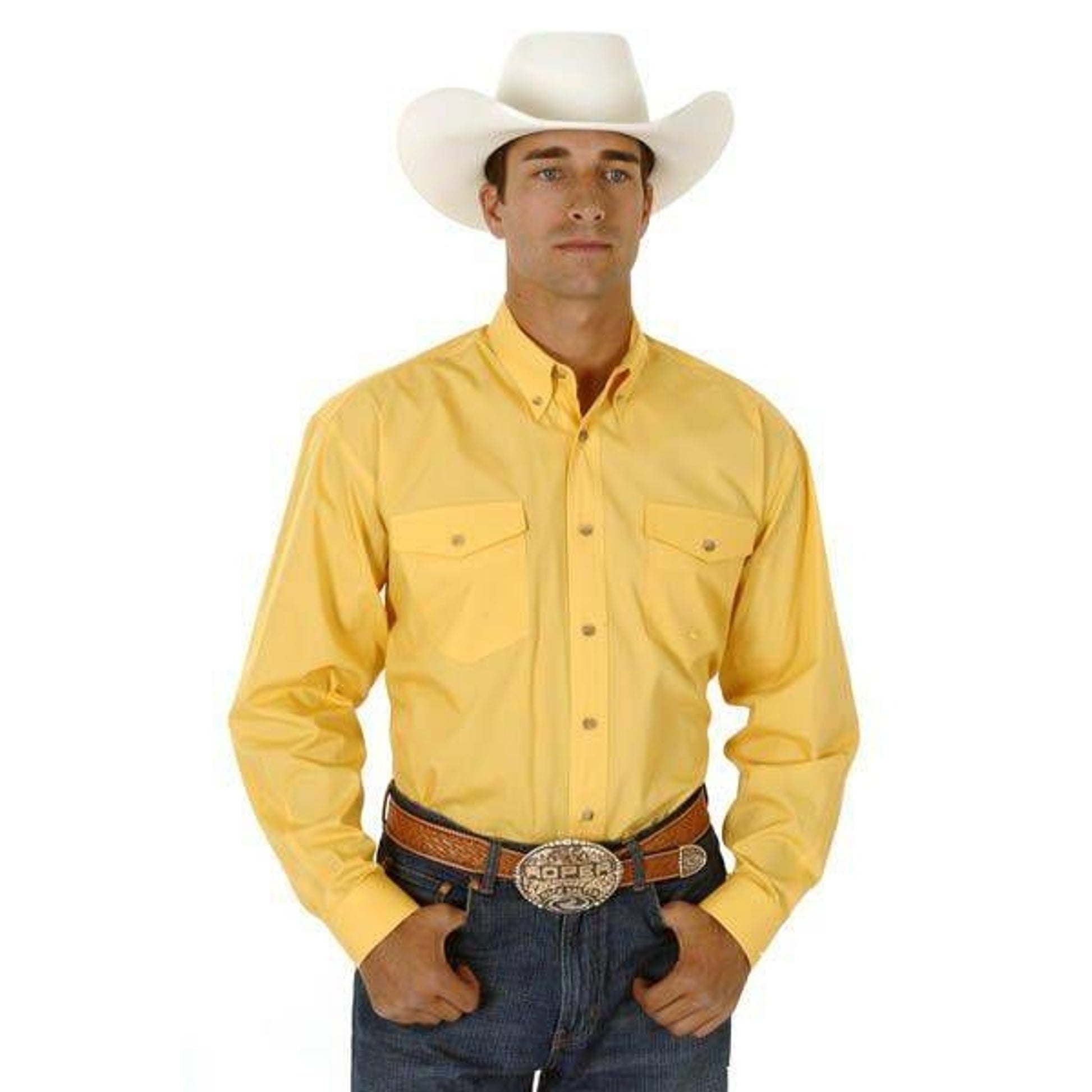 Roper Mens Poplin LS Button Down XXl Wht