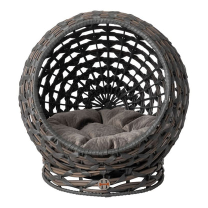 Huntley Pet Hemisphere Rattan Pet Bed with Cushion