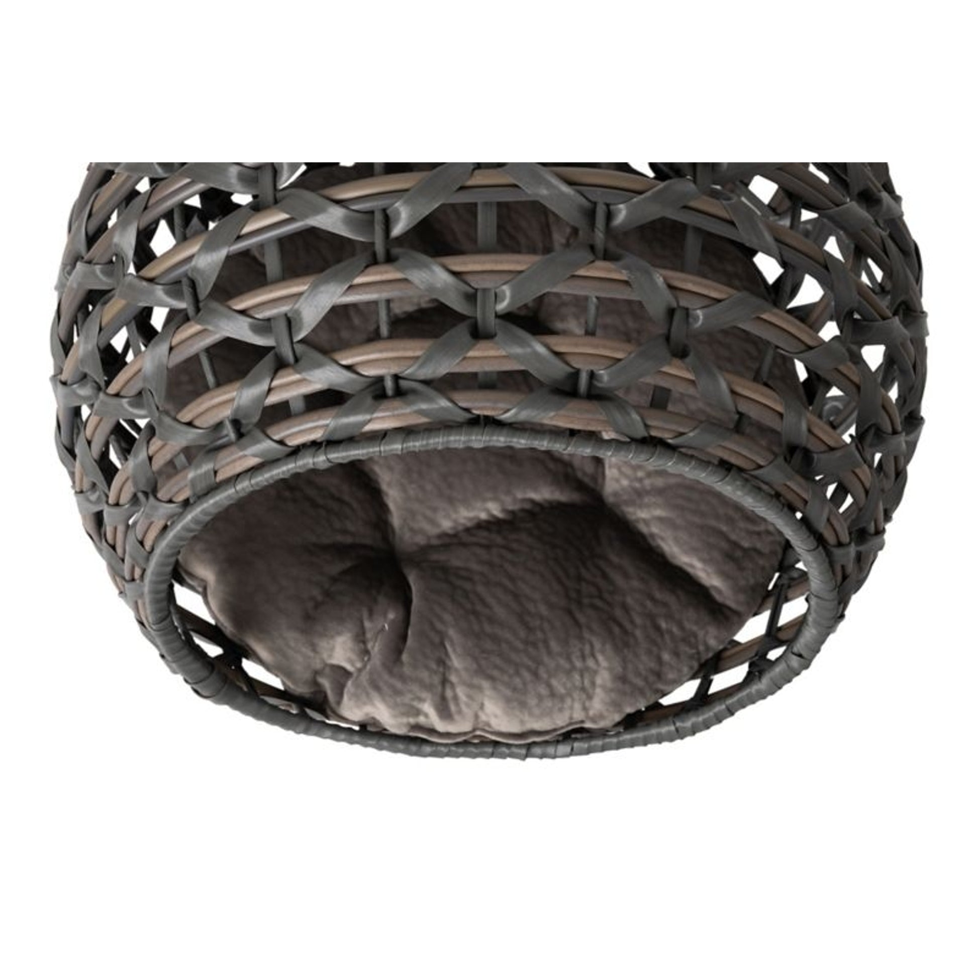 Huntley Pet Hemisphere Rattan Pet Bed with Cushion