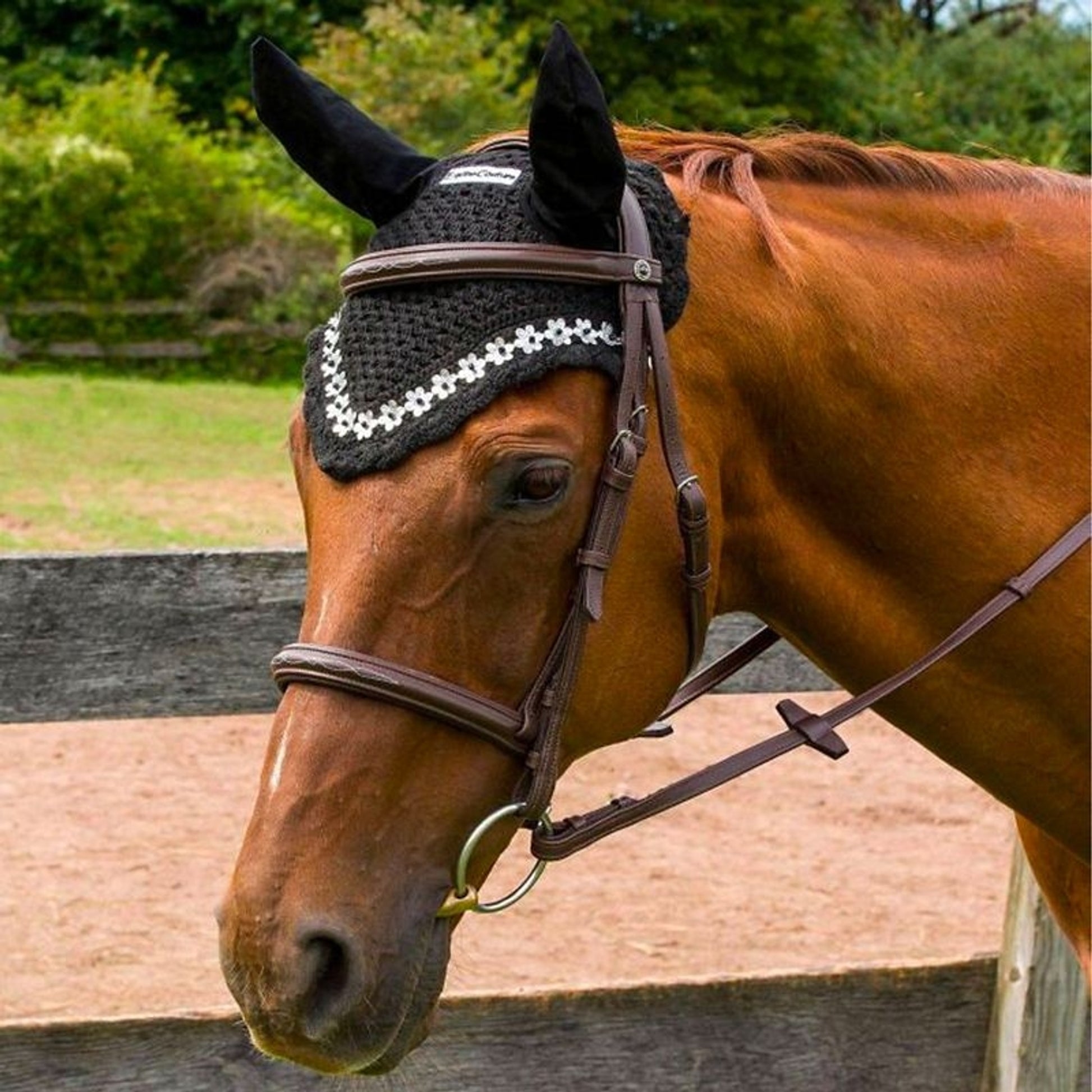 Equine Couture Floral Fly Bonnet