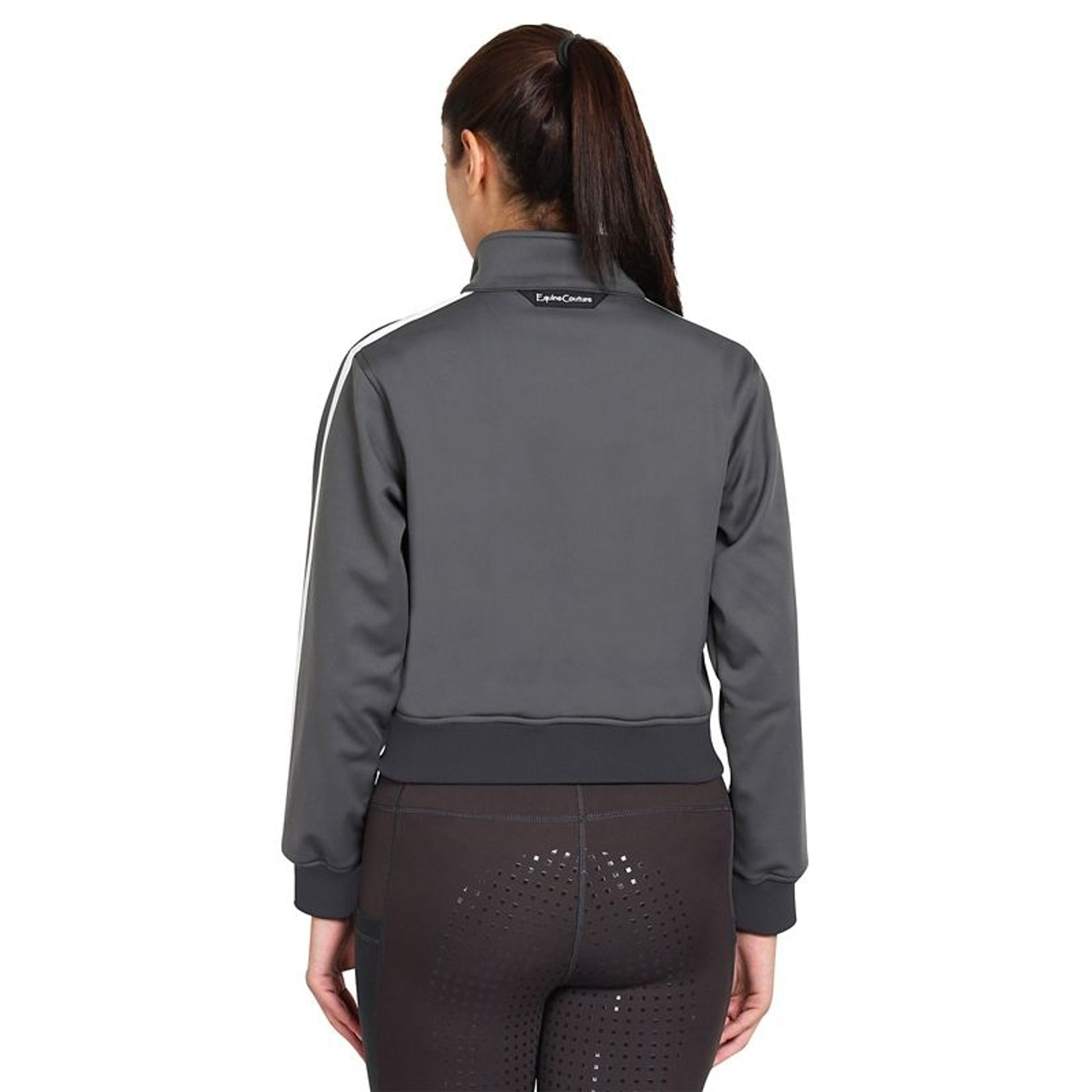 Equine Couture Ladies Cropped Jacket LG Charcoal