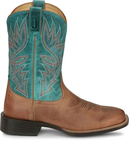 Justin Mens Zeke Sq Toe Boots