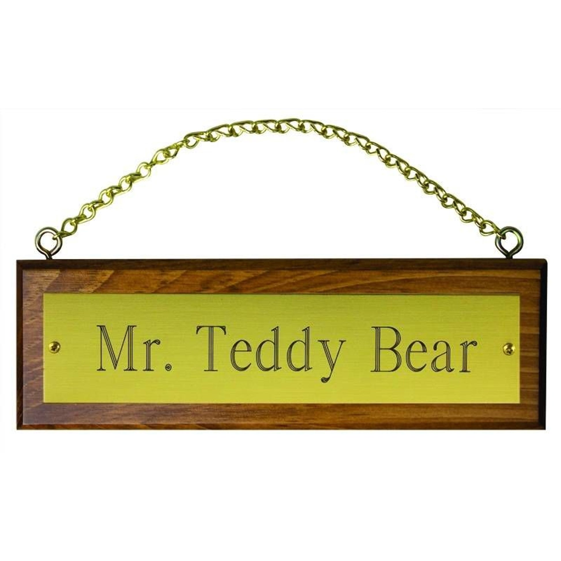 Perris Wooden Stall Sign With Brass Plate/Chain Kit