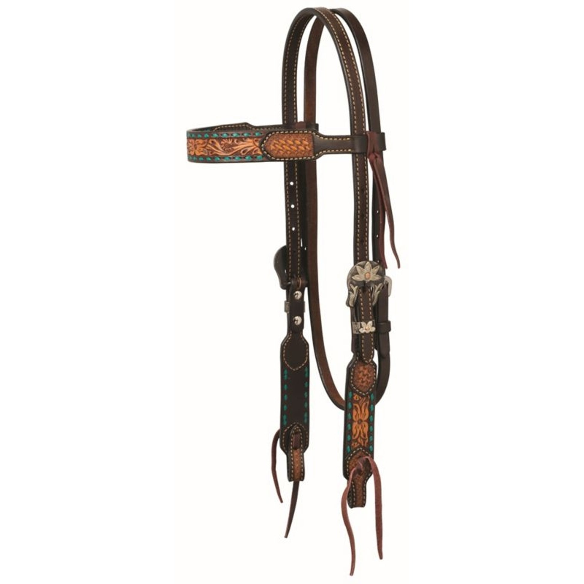 Floral Buckstitch B/Band Headstall
